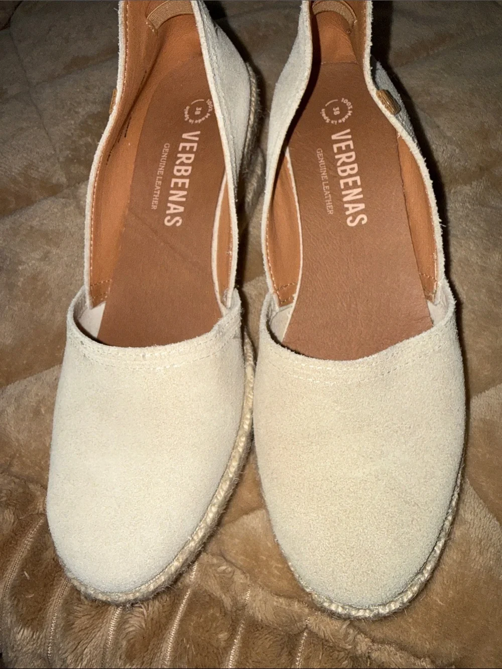 VERBENAS Tan Suede Espadrille Wedge for Women